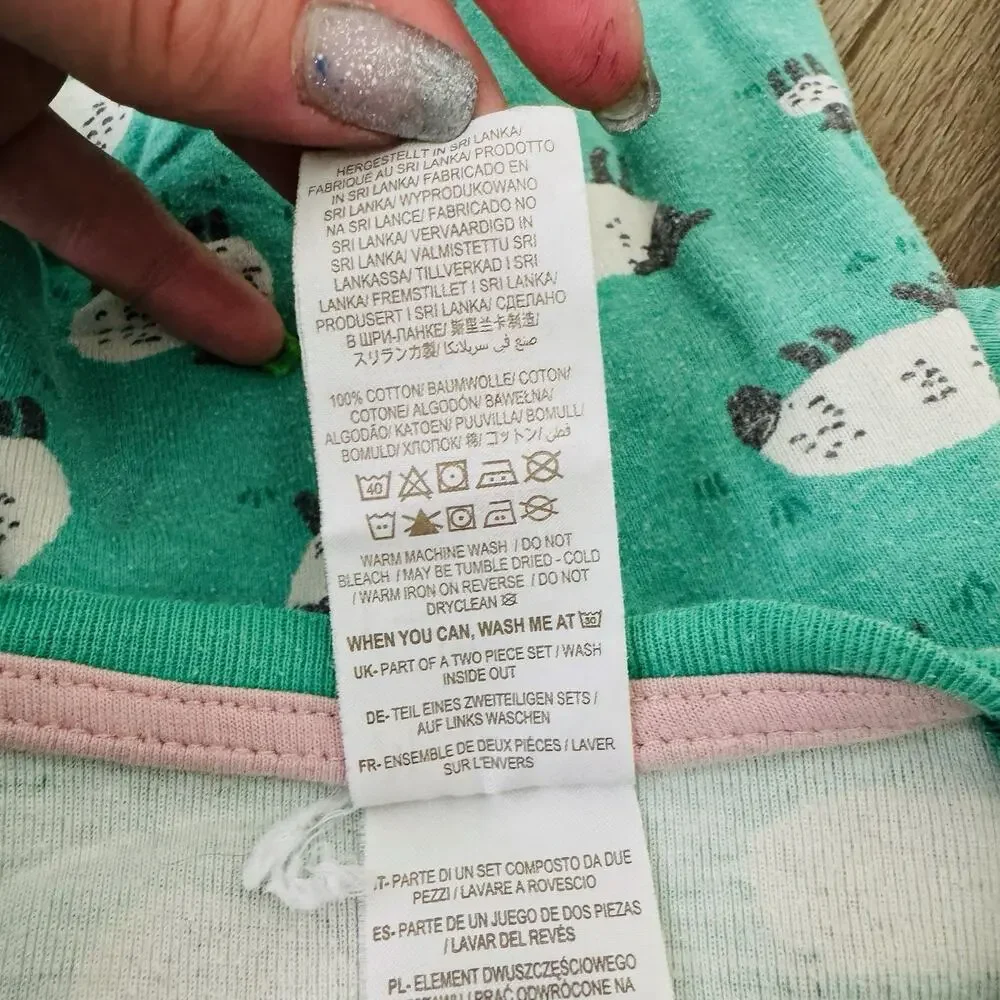 Mini Boden Green Sheep Print Pajama Set - Picture 4 of 5